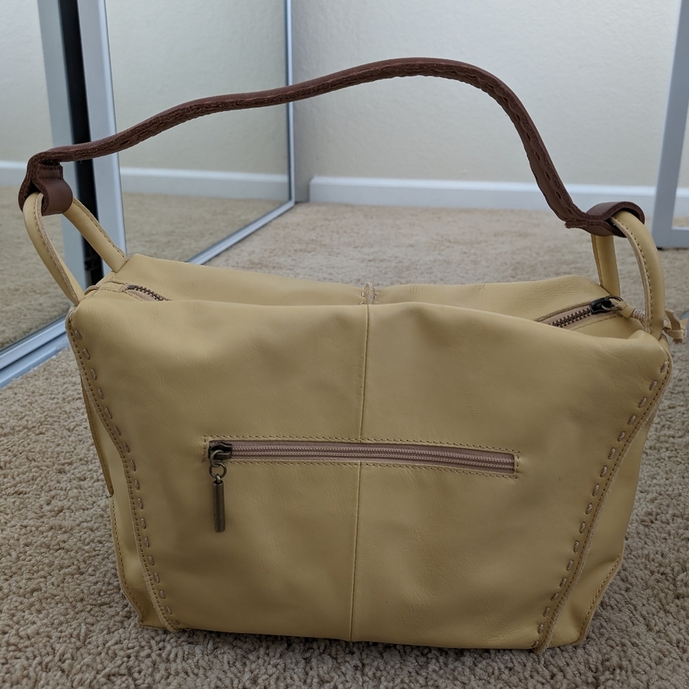 The Sak Los Feliz Artisan Crafted Buttercup Yellow Leather Tote Handbag 14x11x5